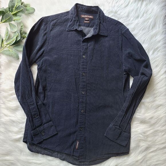 MICHAEL KORS Classic Fit Navy Polka-dot Dress Shirt Medium - Picture 1 of 12